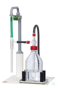 behrotest system stand with neutralisation flask, water jet pump and temperature resistent tubing