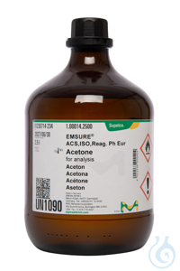 Aceton zur Analyse EMSURE® ACS,ISO,Reag. Ph Eur Inhalt pro Packung: 2,500 LTR  CAS: 67-64-1...