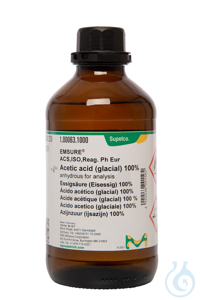 Essigsäure (Eisessig) 100% wasserfrei zur Analyse EMSURE® ACS,ISO,Reag. Ph Eur Inhalt pro...