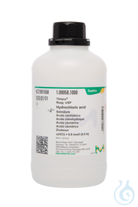 Salzs&auml;ure c(HCl) = 0.5 mol/l (0.5 N) Titripur&reg; Inhalt pro Packung: 1,000 LTR...