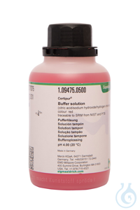 Pufferl&ouml;sung (Citronens&auml;ure/Natriumhydroxid/Chlorwasserstoff) gef&auml;rbt: rot...