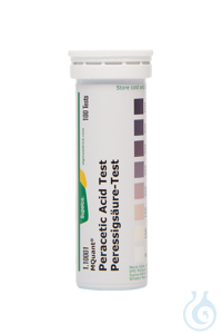 Peressigs&auml;ure-Test Methode: ;kolorimetrisch mit Testst&auml;bchen 100 - ;150 - 200...