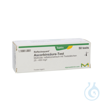 Ascorbins&auml;ure-Test Methode: ;reflektometrisch mit Testst&auml;bchen 25 -; 450 mg/l...