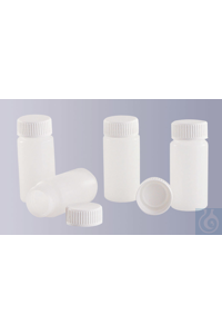 Scintillation vial, HDPE, natural, complete with screw cap, 20 ml, GL 22,5 Scintillation vial,...