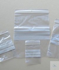 Transparent plastic self seal bag, 60 x 80 mm + 3 write on panels