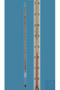 Thermometer with standard ground joint NS 14,5/23, similar to DIN, enclosed scale, -10+150:1°C,...