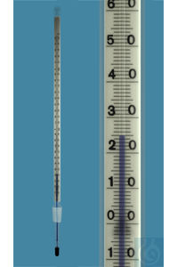 Thermometer with standard ground joint NS 14,5/23, similar to DIN, enclosed scale, -10+250:1°C,...