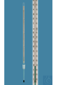 Thermometer met standaard grondvoeg NS 14,5/23, gelijk aan DIN, gesloten type, -10+360:1°C,...