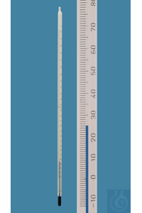 Stabthermometer -10/0...+250:1°C weißbelegt, blaue Spezialfüllung  Allgebrauchsthermometer,...