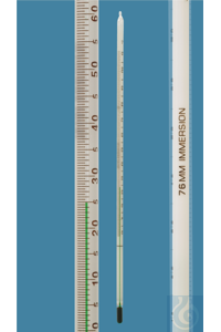 General purpose thermometer, solid stem, -10/0+110:0,5°C, white backed, biodegradable green...