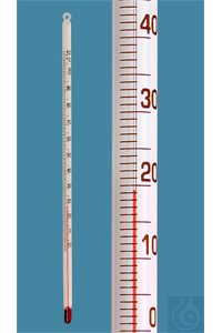 Stabthermometer -10...+150:1°C weißbelegt, rote Spezialfüllung ganz eintauchend, Länge 260 mm...