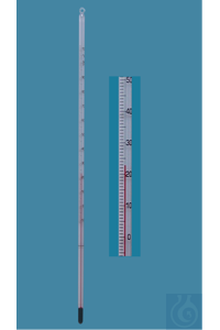 Allgebrauchsthermometer, Einfachtyp, Stabform, -10+150:1°C, weißbelegt, rote Spezialfüllung,...