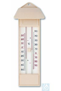 Maximum-Minimum Thermometer nach Six, -35+50:1°C, rote Spezialfüllung,...