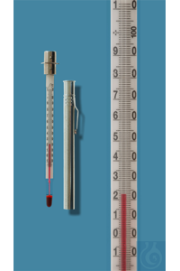 Ersatz-Taschenthermometer, Einschlussform, -10+250:2°C, 140x8,5mm, Kapillare...