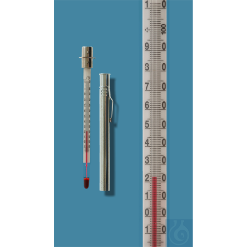 Taschenthermometer in vernickelter Doppelsteckh...