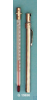 Taschenthermometer, Einfachtyp, in vernickelter Doppelsteckhülse aus Messing mit Clip, Stabform,...