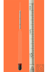 Clarification hydrometer, 0-5:0,5%mas, accuracy +/- 1 scale division, 290mm...