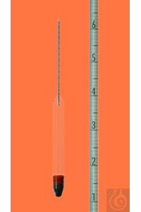 Alcoholometer, class I, 20-30:0,1%vol., accuracy +/- 1 scale division, 400mm long, reference...