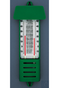 Indoor outdoor psychrometer, green plastic casing with roof, 2 thermometer...