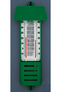 Innen-Außen-Psychrometer, grünes Kunststoffgehäuse mit Dach, 2 Thermometer nass-trocken,...