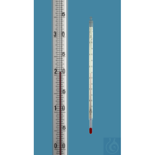 Laborthermometer, DIN 12778, Einschlussform, -10/0+100:1°C, Kapillare...