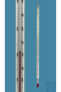Laboratorium thermometer, DIN 12775, gesloten type, -3/0+50:0,2°C, capillair prismatisch...