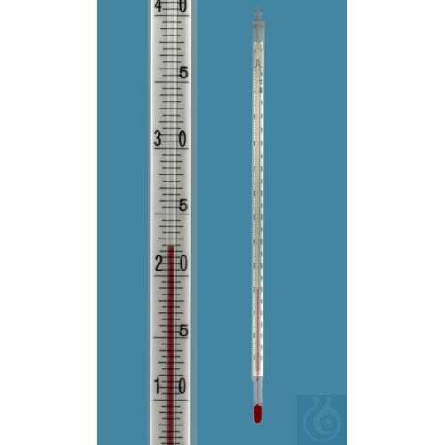 Precision thermometer, DIN 12775, enclosed scal...