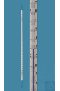 Laborthermometer, DIN 12778, Einschlussform, -10/0+250:1°C, Kapillare prismatisch unbelegt, blaue...