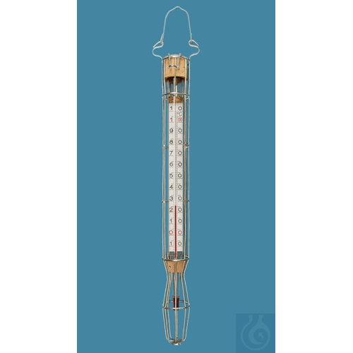 Zylinderthermometer in verzinntem Drahtgestell,...