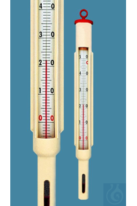 Floating thermometer, enclosed scale, 0+100:1°C, capillary prismatic...