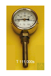 Bimetaal wijzerplaatthermometer, dompelbuis radiaal, 0+200:2°C, kastdiameter...