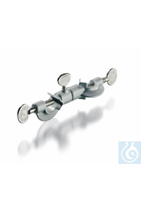 Dubbele noot, draaibaar, zinklegering vernikkeld, voor staven tot 16 mm Ø, messing schroeven,...