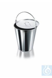 Emmer, roestvrij staal, conisch, met schaalverdeling, Ø 295 mm, hoogte 255 mm, volume 10000 ml