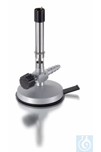 Bunsen burner with air regulation, needle valve and pilot flame. Natural gas DIN Bunsen burner...