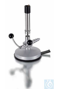 Bunsen burner with air regulation, double lever stopcock and pilot flame inside. Natural gas....