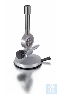 Bunsen burner with air regulation, needle valve and adjustable jet. All gases.