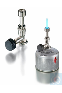 Bunsen burner for cartridge with air regulation, needle valve, T=1640°C