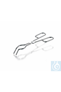 Crucible tongs, stainless steel, bent, length, 200 mm