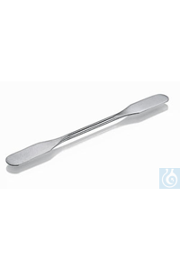 Mörser-Doppelspatel, rostfreier Edelstahl, Blattbreite 20 mm, steif, Länge 210 mm