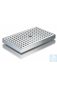 Drip pan, stainless steel, removable grid, length 440 mm, width 270 mm, height 27 mm