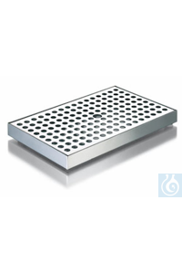 Bac d'égouttage, inox, grille détachable, longueur 310 mm, largeur 125 mm, hauteur 30 mm