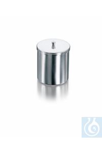 Doos, roestvrij staal, met knopdeksel, Ø 150 mm, hoogte 150 mm, volume 2500 ml, 660 g