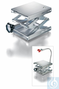 Labo heftafels 130 x 160 mm, DIN 12897, platen in inox, bovenste plaat voorzien van boring, Ø 10...