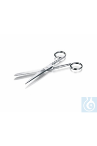 Laboratory scissors, stainless steel, with cork pressure, length 170 mm
