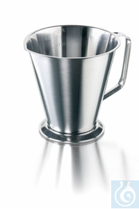 Messbecher, rostfreier Edelstahl, konisch, graduiert, Ø 110 mm, Höhe 115 mm, Inhalt 500 ml