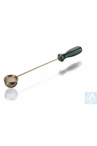 Natriumlöffel, Schale aus Kupfergewebe, Schalen Ø 25 mm, Länge 180 mm, doppelt
