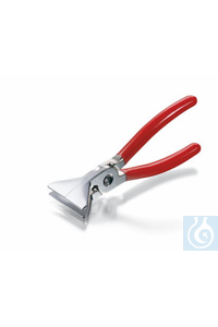 Tube tongs, natural zinc die-casting, nickel plated, vinyl coated jaws, width of mouth 59 mm