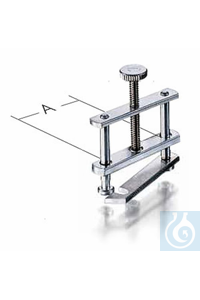 Tubing clamp Hoffmann, brass nickel plated, hinged jaw, width A 40 mm