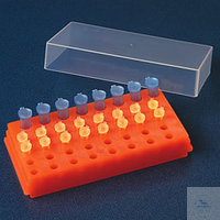 Reversible-Rack f. Reaktionsgefäße m. Deckel (1.5/2.0/0.5 ml), 32 Plätz, farblic