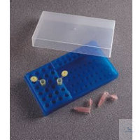 Combi-Rack für PCR-Tubes u. Reaktionsgef. mit Deckel, blau Stabiles Rack aus Pol